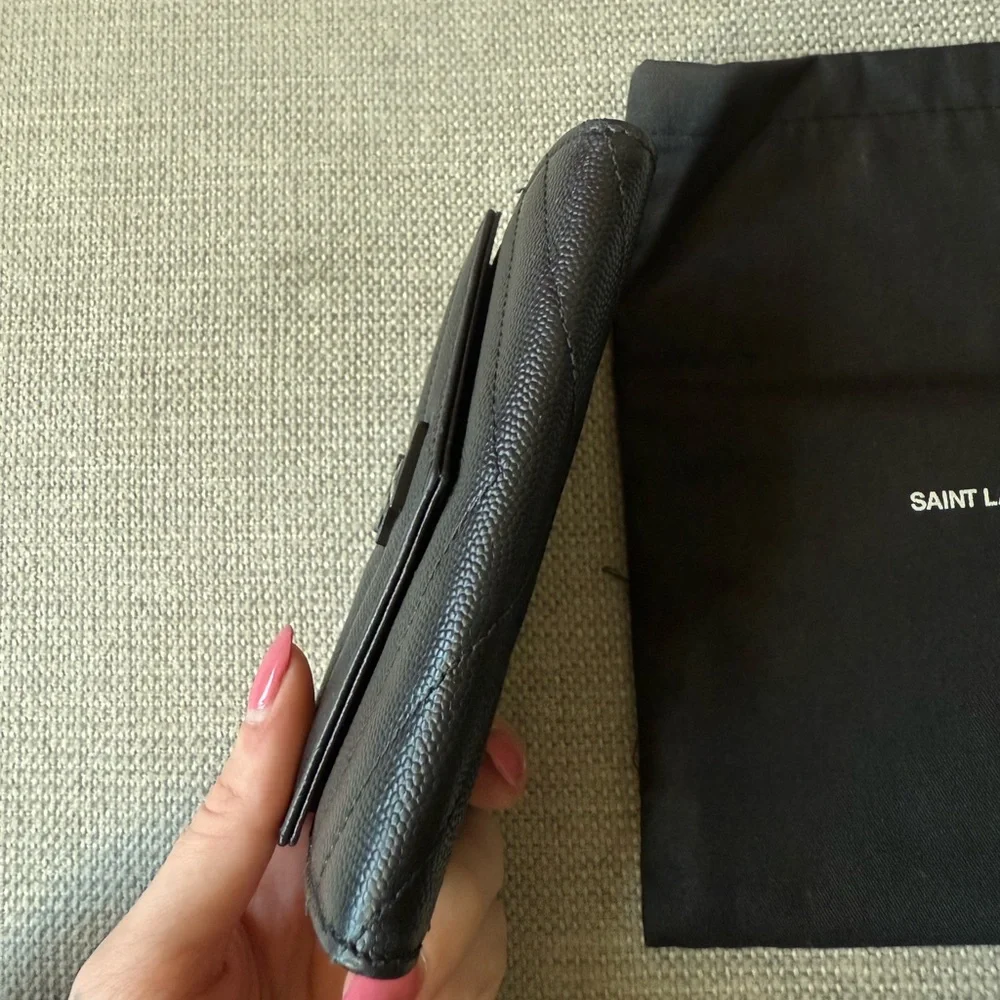 Saint Laurent Textured Black Wallet - Picture 4 of 9